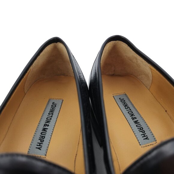 NEW Johnston & Murphy Men's size 9.5W Black Deerskin Leather Dress Shoes Loafers - Picture 11 of 16